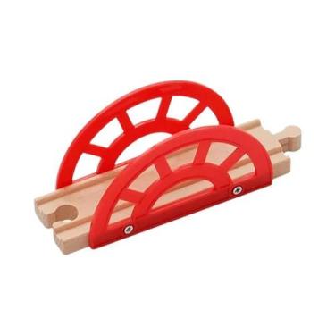 Imagem de Brinquedos De Trem De Madeira Para Crianças Com Acessórios De Ponte E 
