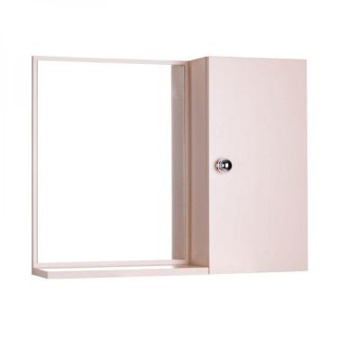 Imagem de Espelho para Banheiro com Armário Bege Claro