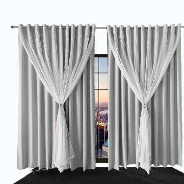 Imagem de Cortina Sala E Quarto 2,50x1,50 Tecido Blackout Ana Branco
