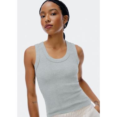 Imagem de Regata Feminina Canelada Decote U-Feminino