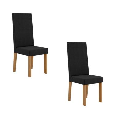 Imagem de Kit 2 Cadeiras Nice Com Espaldar – Tecido Veludo Suede Pés em MDF com Sapatilhas Plásti...