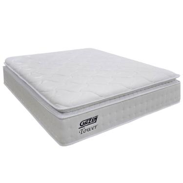 Imagem de Colchão Casal King Molas Ensacadas Gazin Com Pillow Tower New 193x203x35cm Branco Branco