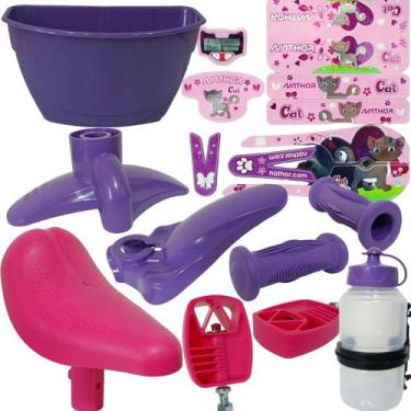 Imagem de Selim Cestinha Para Lama Punho Adesivo KT Bike Nathor Aro 12, Roxo