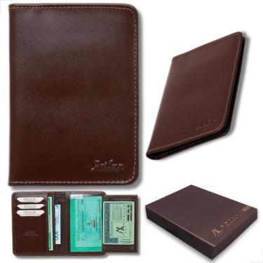 Imagem de Carteira Masculina Couro Legítimo Slim Visor Cnh Rg Dut - Artlux, Pinh