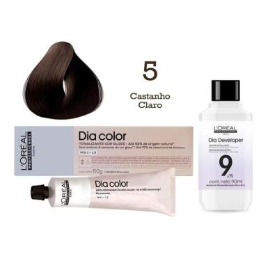 Imagem de Tonalizante Dia Color 5 Castanho Claro + Emulsão Reveladora 9v  L'Oréa
