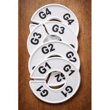 Imagem de Kit1 Divisor de Arara G1ao G4  Separador de Cabides Branco - Marmix