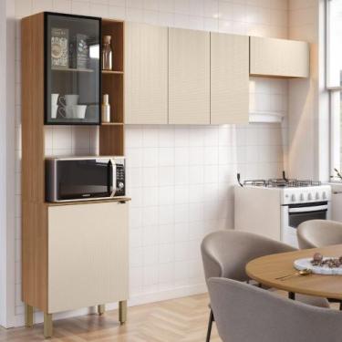 Imagem de Cozinha Compacta 6 Portas Vert Plus Kits Paraná, Freijo/Soft