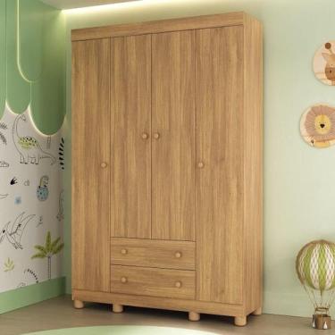 Imagem de Guarda-roupa Infantil 122cm 4 Portas e 2 Gavetas Allegra Multimóveis M