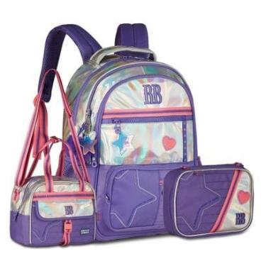 Imagem de Mochila Feminina com Lancheira e Estojo Kit Escolar Completo-Feminino