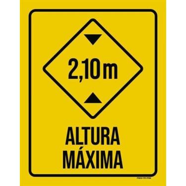 Imagem de Placa Sinalização - Altura Máxima 2M10 Amarela 36X46 - Sinalizo
