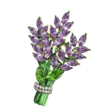 Imagem de Broche MLEPUS Flor de Lavanda com Cristais e Strass