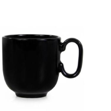 Imagem de Caneca Preta Chá Café Modelo Forma 350 ml Germer Porcelanas