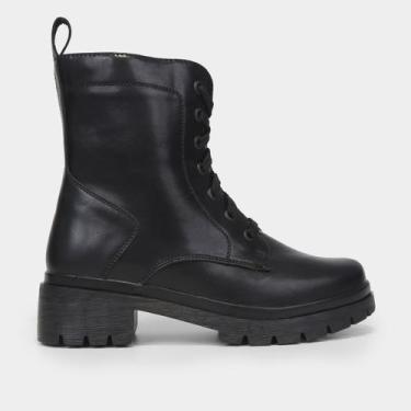 Imagem de Bota Coturno Mooncity Cano Médio Feminina, Preto, 35