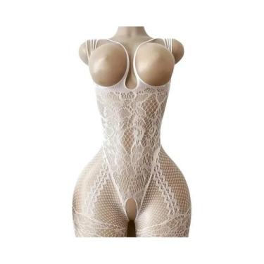 Imagem de Conjunto De Lingerie Sensual Feminina Com Sutiã Aberto E Bodysuit Curv