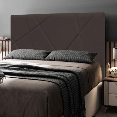 Imagem de Cabeceira Cama Box Casal Mali 140cm Suede Marrom - Abmaza