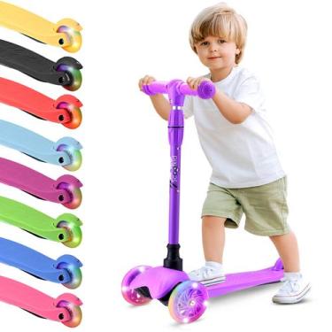 Imagem de Patinete Infantil Hurtle, Scooter Com 3 Rodas, Luzes Led E Freio Trase
