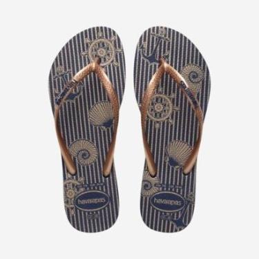 Imagem de Chinelo Havaianas Slim Nautical Marinho-Feminino