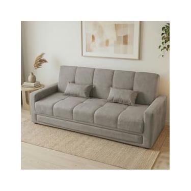Imagem de Sofá-Cama 3 Lugares Matrix Grazi Revestido em Veludo - 206cm de largura
