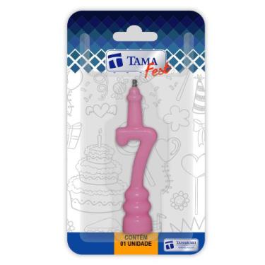 Imagem de Vela De Aniversário Números Rosa Com 1 Un. - TAMAROZZI EMBALAGENS