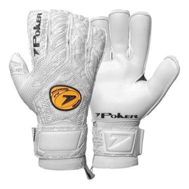 Imagem de Luva De Goleiro Poker Profissional Champion 7  Branco/Preta 10-Unissex