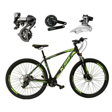 Imagem de  Bicicleta Aro 29 Ksw Xlt Câmbios Shimano Altus 24v K7 Alumínio Freios Hidráulicos Garfo Com Trava - Preto\Verde