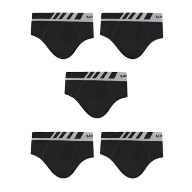 Imagem de Kit Com 5 Cuecas Lupo Slip Microfibra 691-002, Preto, P