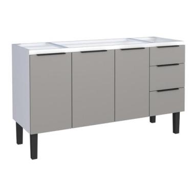 Imagem de Gabinete Armário Cozinha Jupter 1.50 Mt 100% Aço P/ Pia -Balção -3 Por