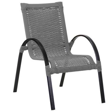 Imagem de Cadeira Mini Garden Corda Náutica Em Alumínio área Piscina Prata