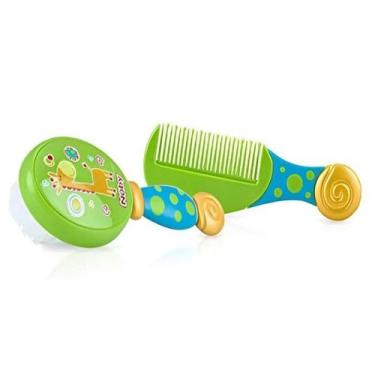 Imagem de Kit Pente e Escova Decoradas Infantil Bebê Menino Menina Baby Nuby, Ve