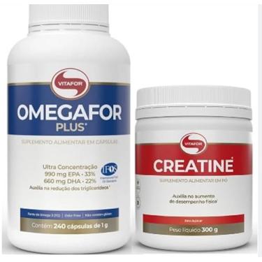 Imagem de Kit 1 Omegafor Plus 1000mg 120 cap Vitafor + 1 Creatine 300g Creatina Monohidratada Pura Vitafor