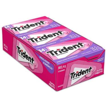 Imagem de Chiclete Trident Tutti-Frutti Sem Açúcar - Display com 12 Unidades de 