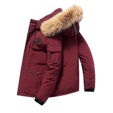Imagem de Jaqueta masculina de penas grande ganso outono e inverno casaco grosso estilo canadá casaco de neve quente, vermelho, M