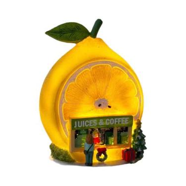 Imagem de Ornamento De Natal Iluminado Com LED Para Cafeteria, Tema Limão E Café