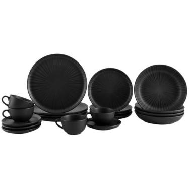 Imagem de Aparelho de Jantar e Chá 20 Peças Oxford Flat Ônix, Preto