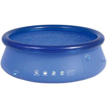 Imagem de Piscina Inflável Resitente 1900 Litros Redonda Com Borda Mor Azul Orig