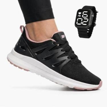 Imagem de Tênis Feminino Para Academia Confortável e Estiloso BF Shoes + Relógio Digital-Feminino