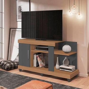 Imagem de Rack para TV até 42 Polegadas 120cm 1 Porta e 6 Canadá - Móveis Leão