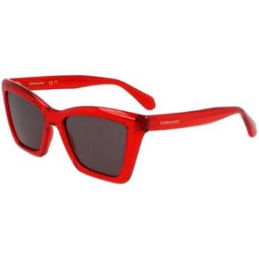 Imagem de Óculos de Sol Ferragamo SF2039SE 616 - Vermelho Cristal 53-Feminino
