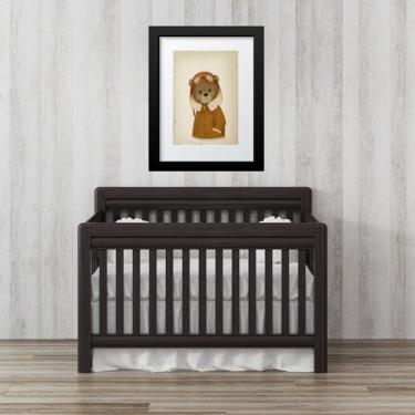 Imagem de Quadro Infantil Retrô Urso Aviador- 60x48cm