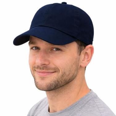 Imagem de Boné Masculino Feminino Lavado Liso Tecido Premium - Original Cap, Azu