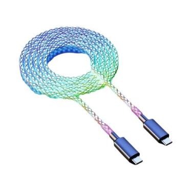 Imagem de Cabo De Dados RGB Com Luz Gradiente De Carregamento Rápido 6A 66W Tipo