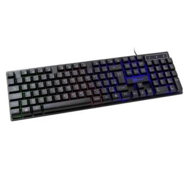 Imagem de Teclado Gamer Kalkan HATI membrana ABNT2 LED Rainbow Preto