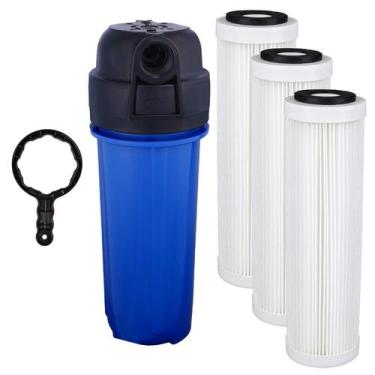 Imagem de Filtros Água Poço Caipira + 3 Refis Plissado Lavável  Branco - Royal B
