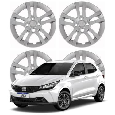 Imagem de Jogo Calota Aro 14 Fiat Argo 2021 Cubo Baixo Prata - Grid Calotas