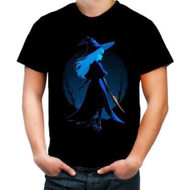 Imagem de Camiseta Colorida Bruxa Halloween Azul Festa 10 - Kasubeck Store, INF 