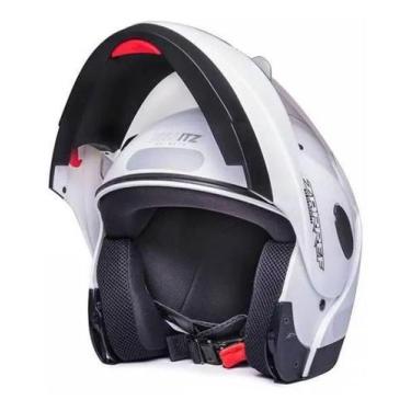 Imagem de Capacete Taurus Zarref V4 Escamoteável Retrátil Robocop, 60, Branco