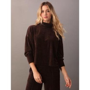 Imagem de Blusa Calvin Klein  Manga Longa de Malha de Veludo Cot-Feminino