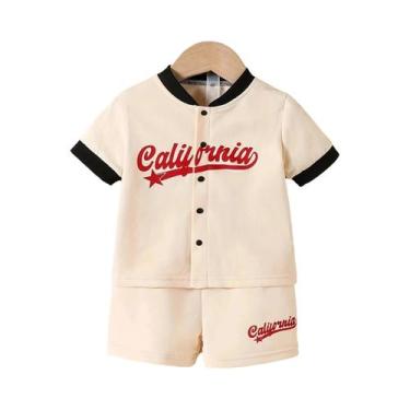 Imagem de Conjunto De Verão Para Bebê Menino 2 Peças Jaqueta De Baseball De Mang