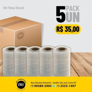 Imagem de Kit Mini filme Stretch 100x25   (5unidades) - VNV embalagens Plásticas
