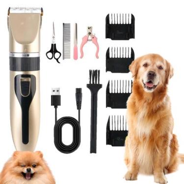 Imagem de Kit Maquina Para Tosar Pet com Tesoura, Pente, Lixa Máquina Profission